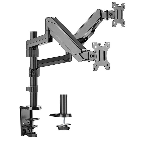 Dual Height Adjustable Monitor Stand, Desk Mount for Two LCD Computer  Rife Technologies