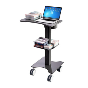 Height adjustable laptop cart I Mobile laptop cart with pneumatic height adjustment