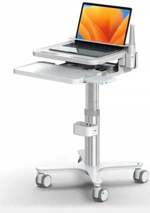 Dental Laptop Cart with Keyboard Tray, Scanner Holder & Basket (LPC03)