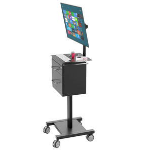 Computer Cart With Storage  Locking Cabinet :RIFE