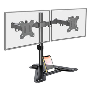 HUANUO Dual Monitor Stand with Standing Height Adjustable 2 Arm Monitor  Mount for 13 to 32 inch LCD Screens with Swivel and Tilt, 17.6lbs per Arm